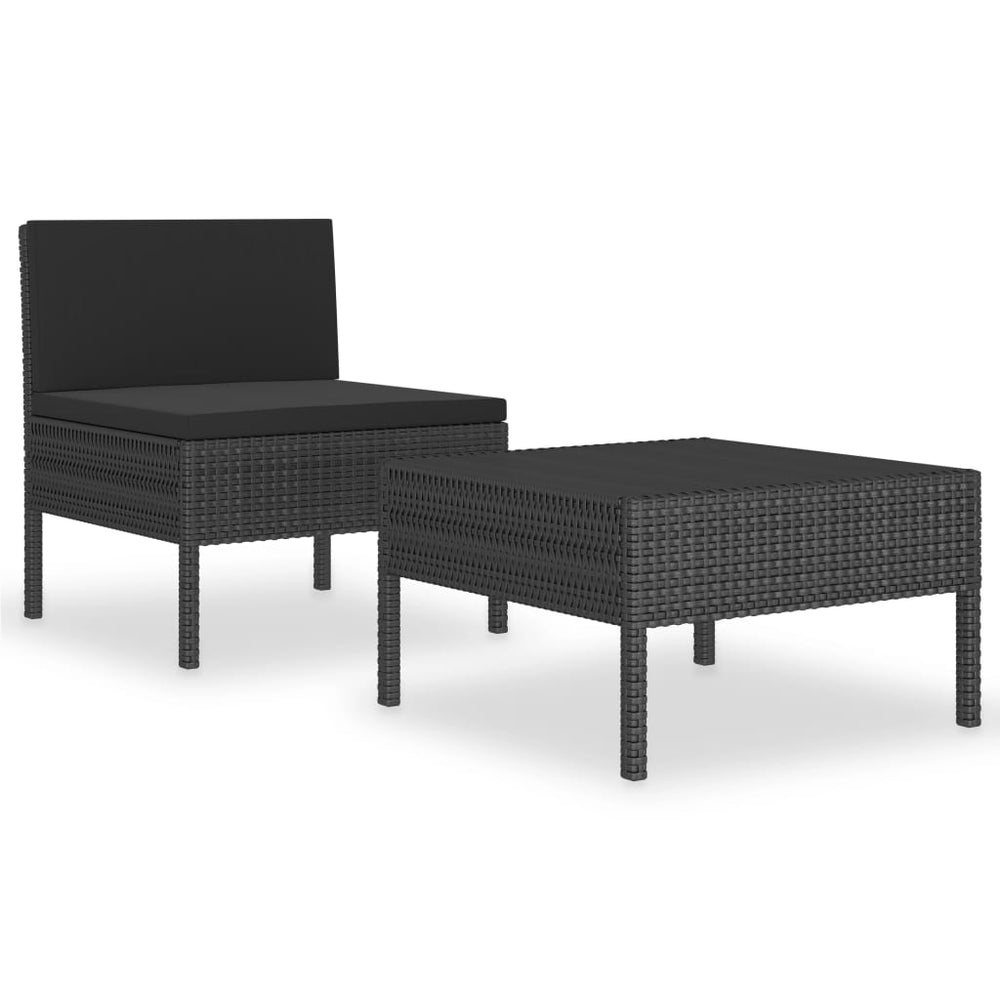 Set Mobilier De Grădină Cu Perne, 2 Piese, , Poliratan