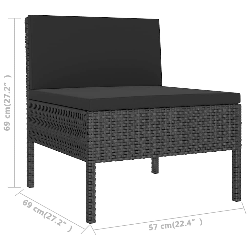 Set Mobilier De Grădină Cu Perne, 2 Piese, , Poliratan