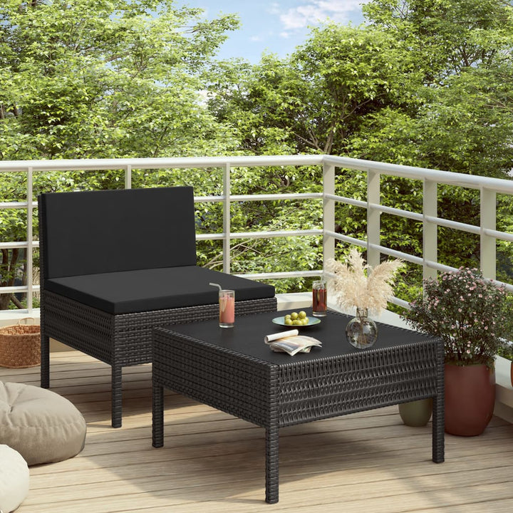 Set Mobilier De Grădină Cu Perne, 2 Piese, , Poliratan