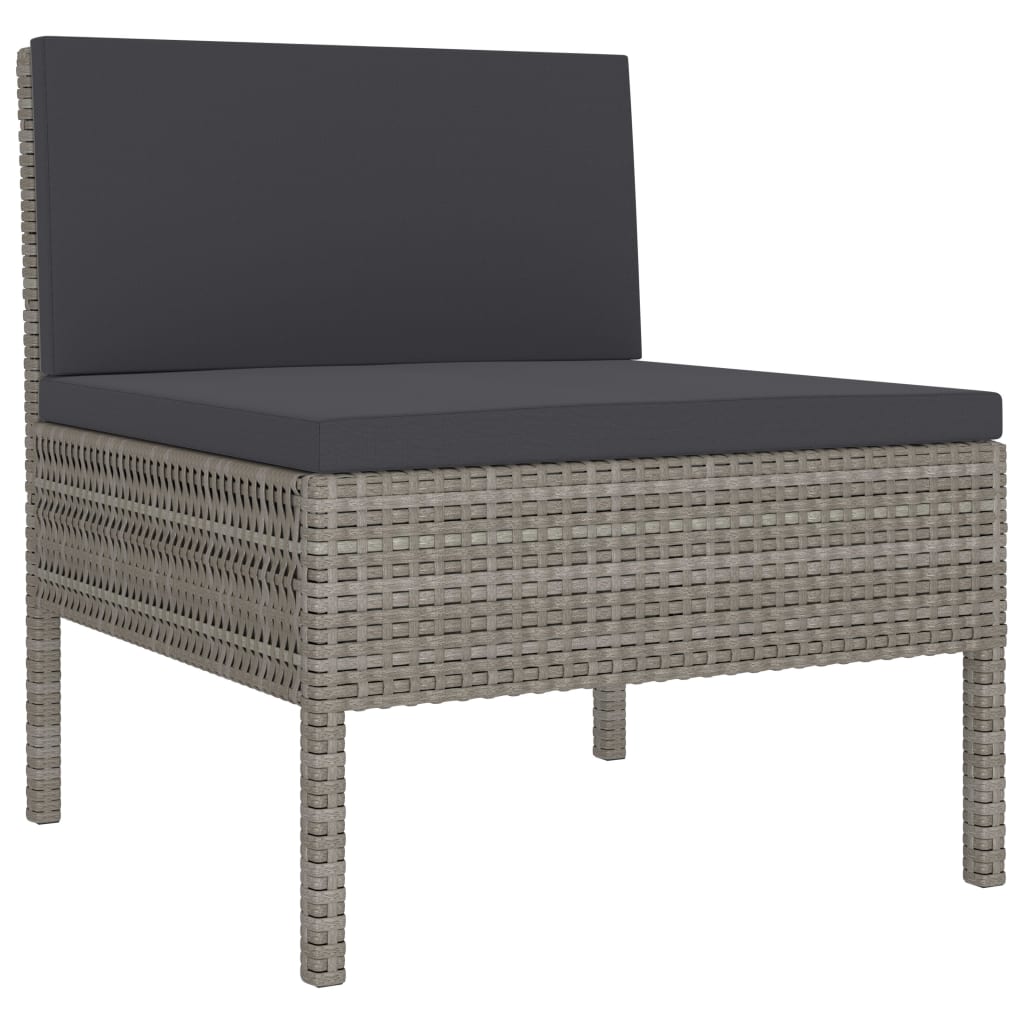 Set Mobilier De Grădină Cu Perne, 3 Piese, , Poliratan