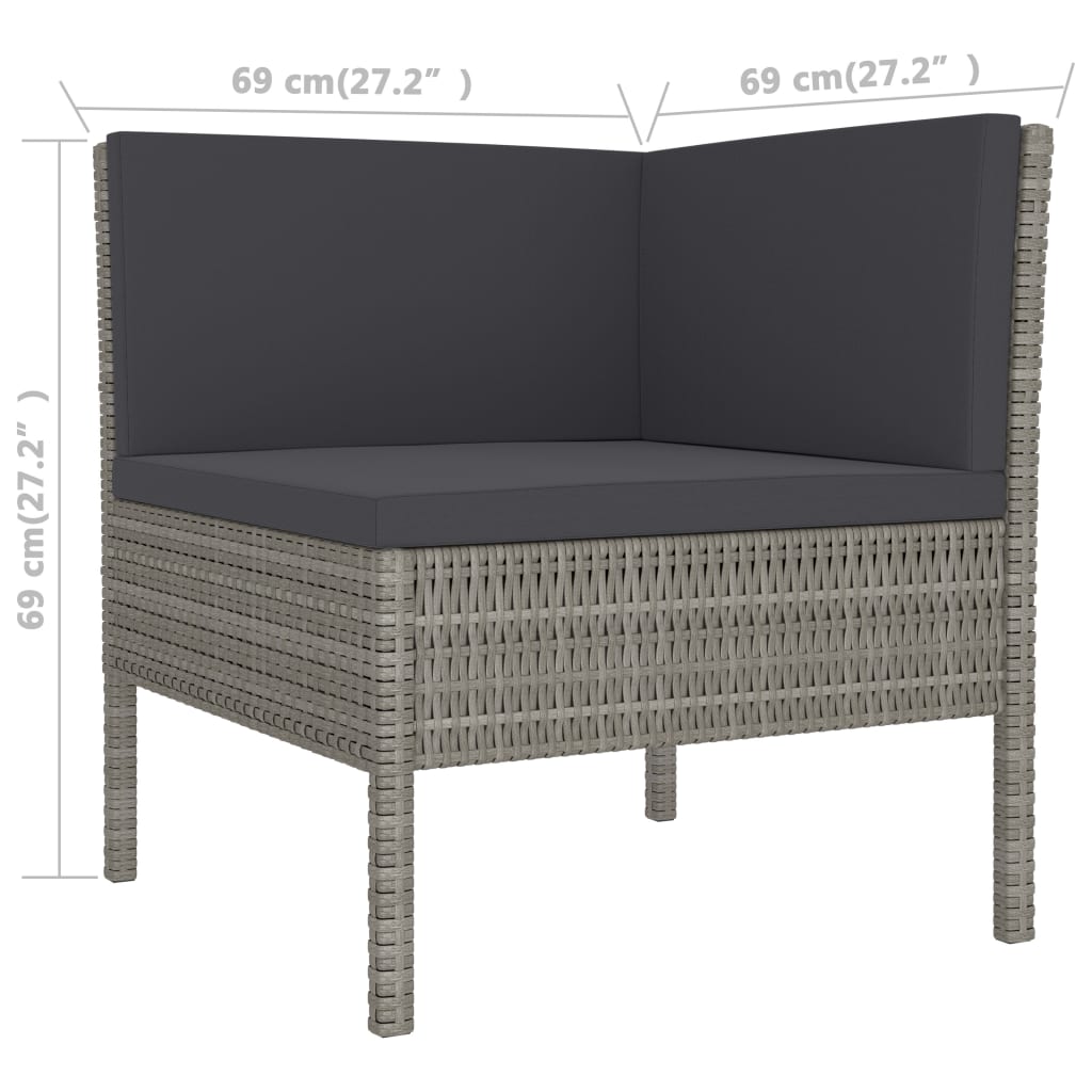 Set Mobilier De Grădină Cu Perne, 3 Piese, , Poliratan