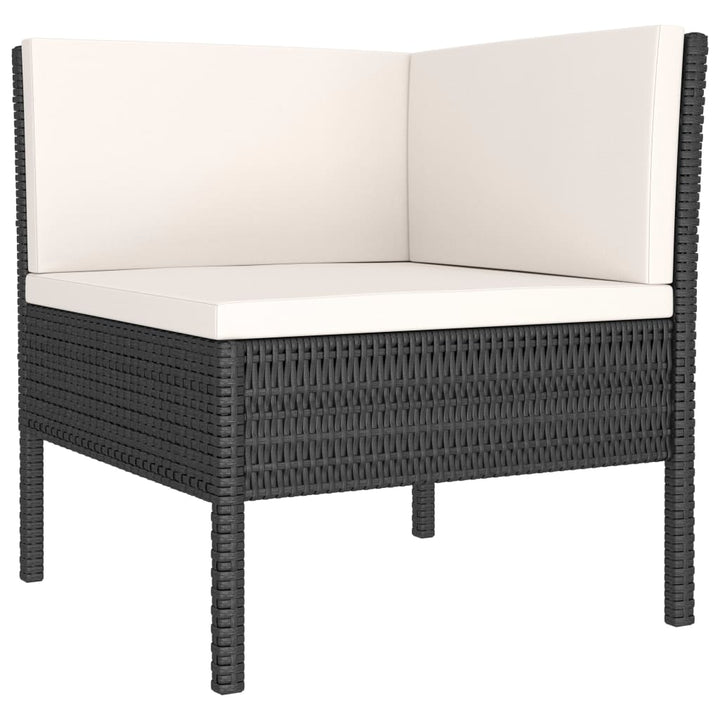 Set Mobilier De Grădină Cu Perne, 2 Piese, Negru, Poliratan