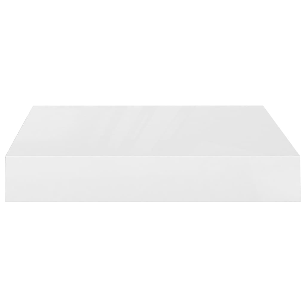 Rafturi De Perete, 2 Buc., Alb Extralucios, 23X23,5X3,8 Cm, Mdf Alb Foarte Lucios