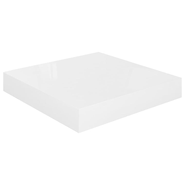 Rafturi De Perete, 4 Buc., Alb Extralucios, 23X23,5X3,8 Cm, Mdf Alb Foarte Lucios