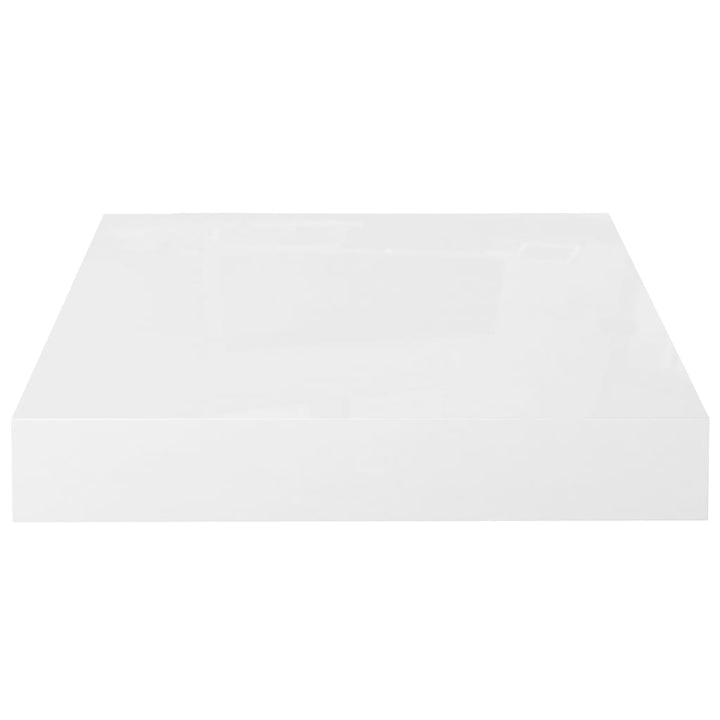 Rafturi De Perete, 4 Buc., Alb Extralucios, 23X23,5X3,8 Cm, Mdf Alb Foarte Lucios