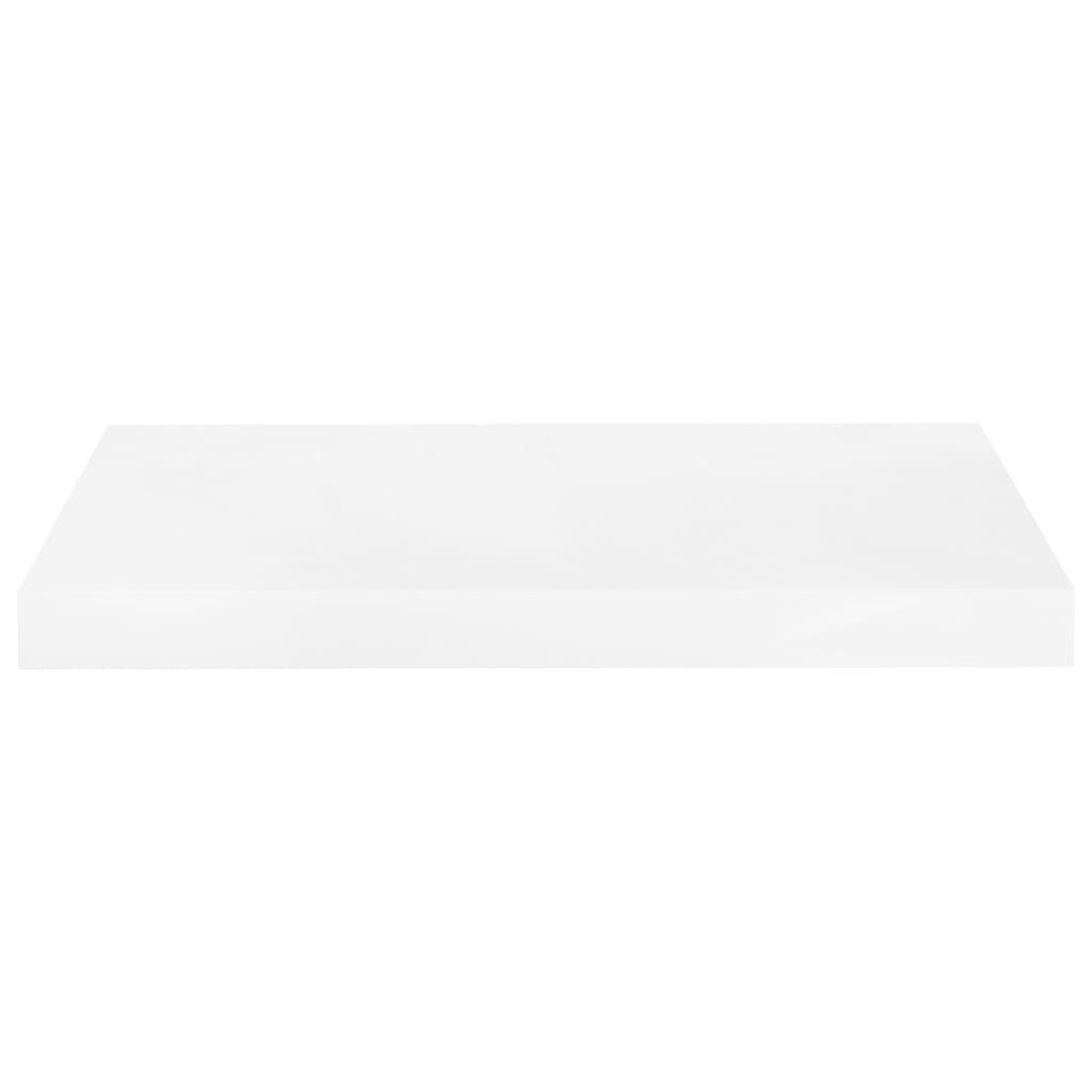 Rafturi De Perete, 2 Buc., Alb Extralucios, 50X23X3,8 Cm, Mdf Alb Foarte Lucios