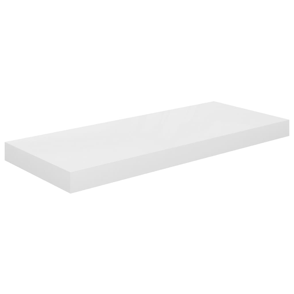 Rafturi De Perete, 2 Buc., Alb Extralucios, 60X23,5X3,8 Cm, Mdf Alb Foarte Lucios