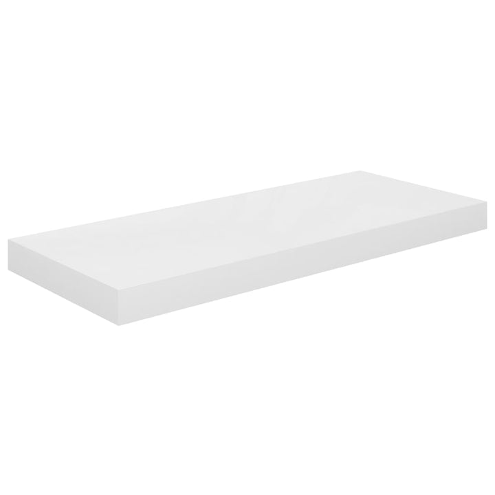 Rafturi De Perete, 2 Buc., Alb Extralucios, 60X23,5X3,8 Cm, Mdf Alb Foarte Lucios