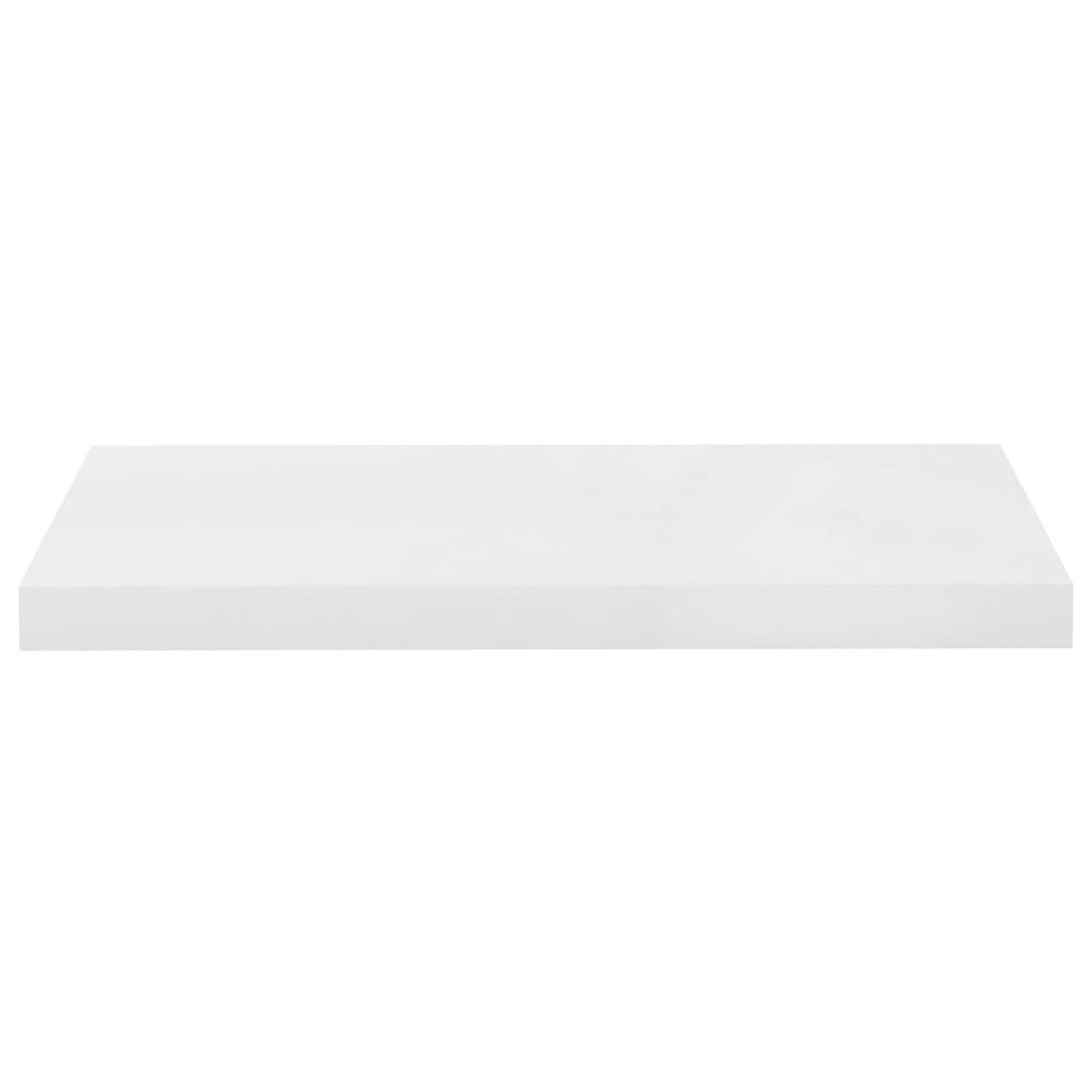 Rafturi De Perete, 2 Buc., Alb Extralucios, 60X23,5X3,8 Cm, Mdf Alb Foarte Lucios