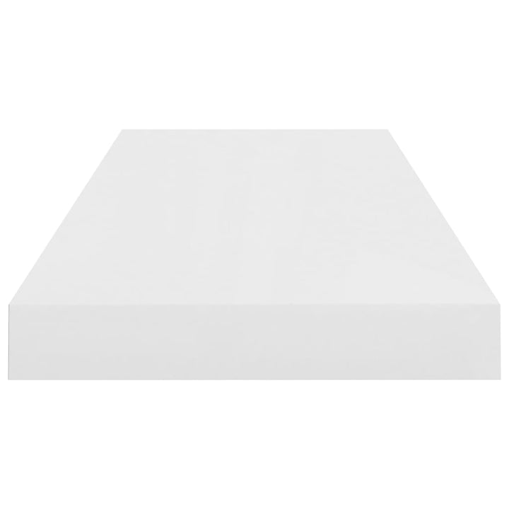 Rafturi De Perete, 2 Buc., Alb Extralucios, 60X23,5X3,8 Cm, Mdf Alb Foarte Lucios