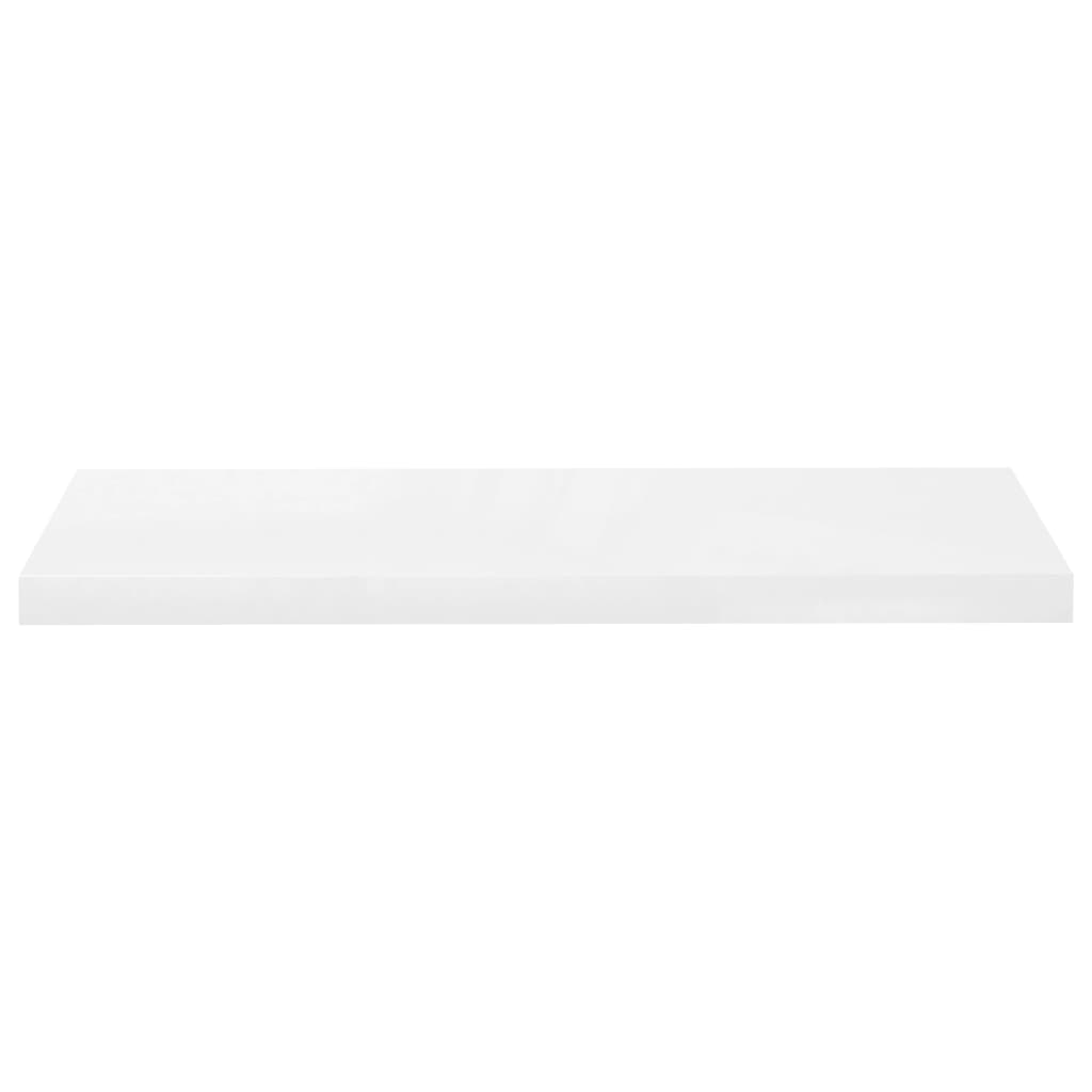 Rafturi De Perete, 2 Buc., Alb Extralucios, 80X23,5X3,8 Cm, Mdf Alb Foarte Lucios