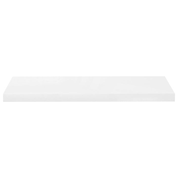 Rafturi De Perete, 2 Buc., Alb Extralucios, 80X23,5X3,8 Cm, Mdf Alb Foarte Lucios