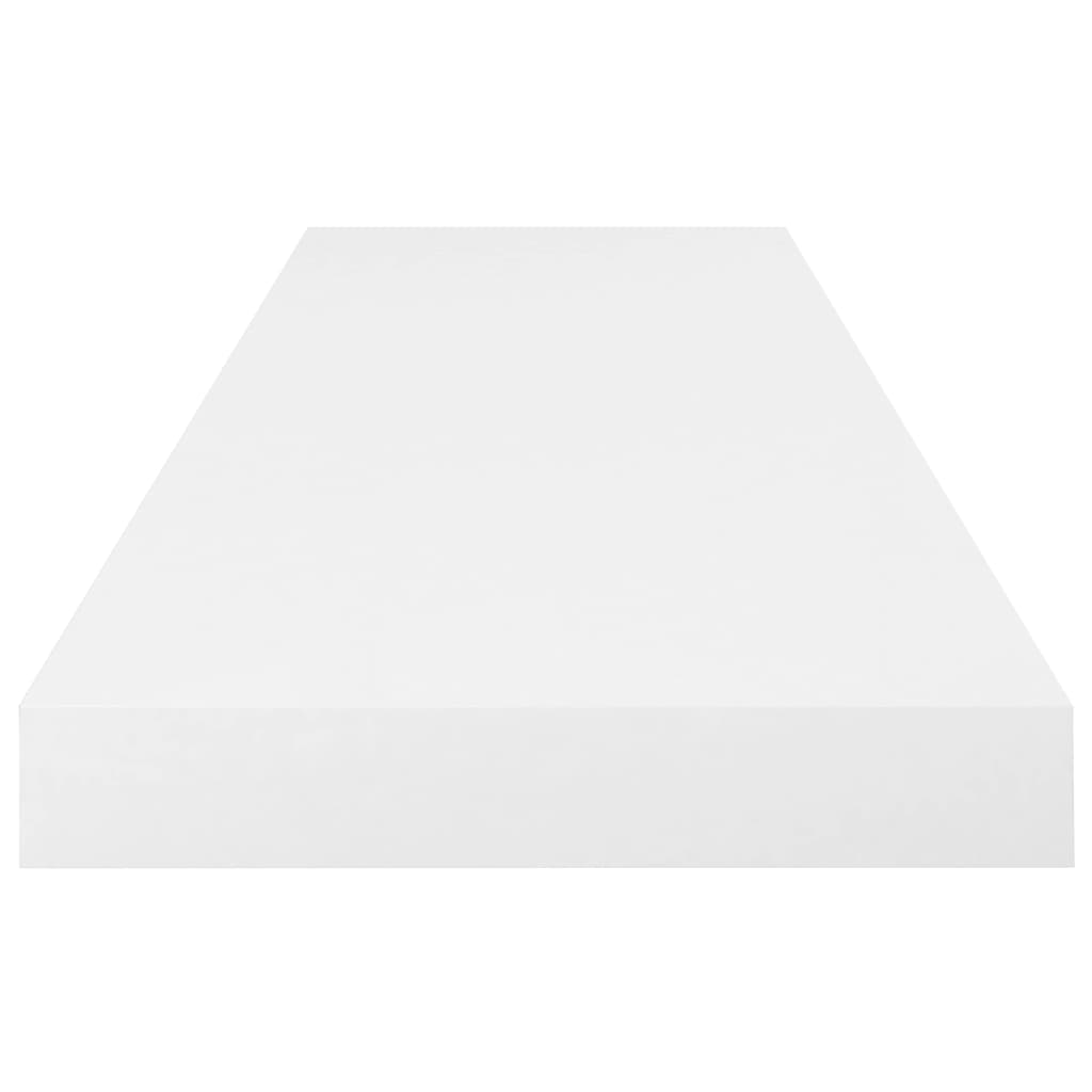 Rafturi De Perete, 2 Buc., Alb Extralucios, 80X23,5X3,8 Cm, Mdf Alb Foarte Lucios