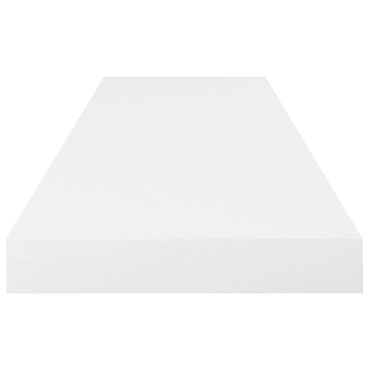 Rafturi De Perete, 2 Buc., Alb Extralucios, 80X23,5X3,8 Cm, Mdf Alb Foarte Lucios