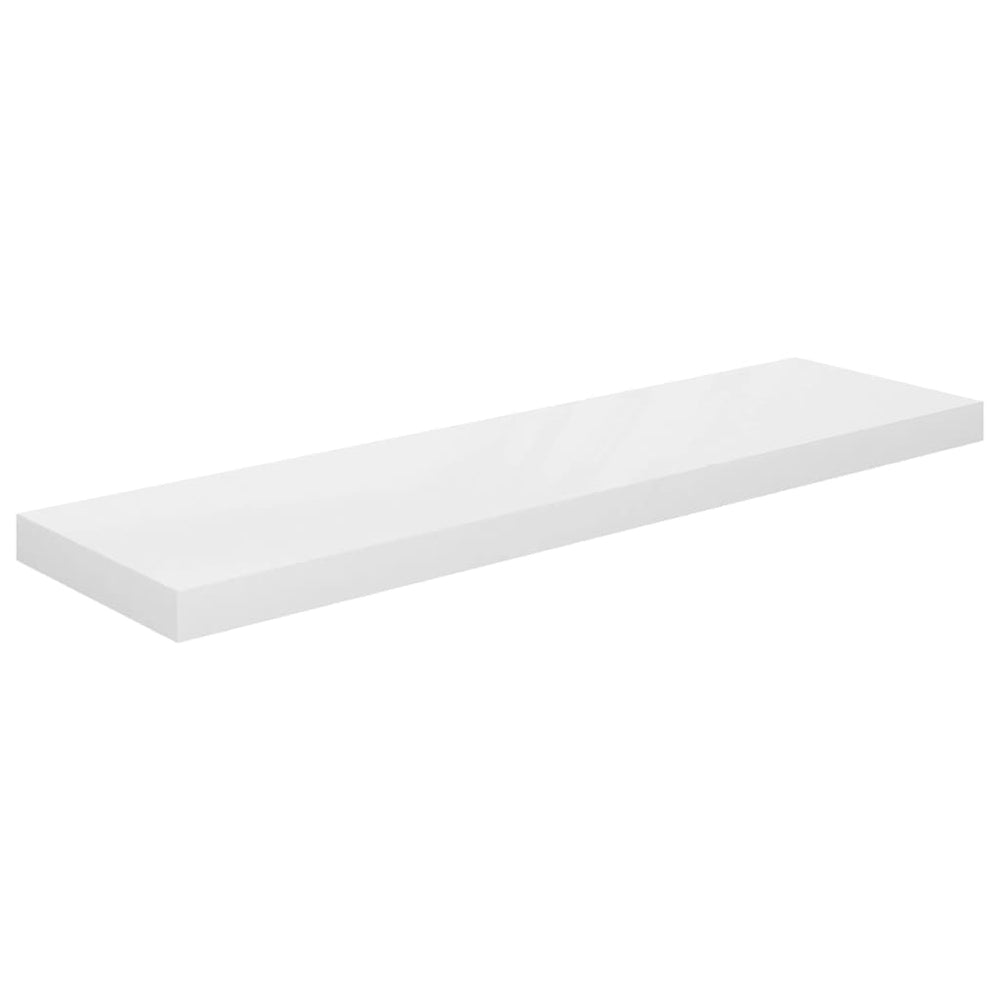 Raft De Perete Suspendat, Alb Extralucios, 90X23,5X3,8 Cm, Mdf Alb Foarte Lucios