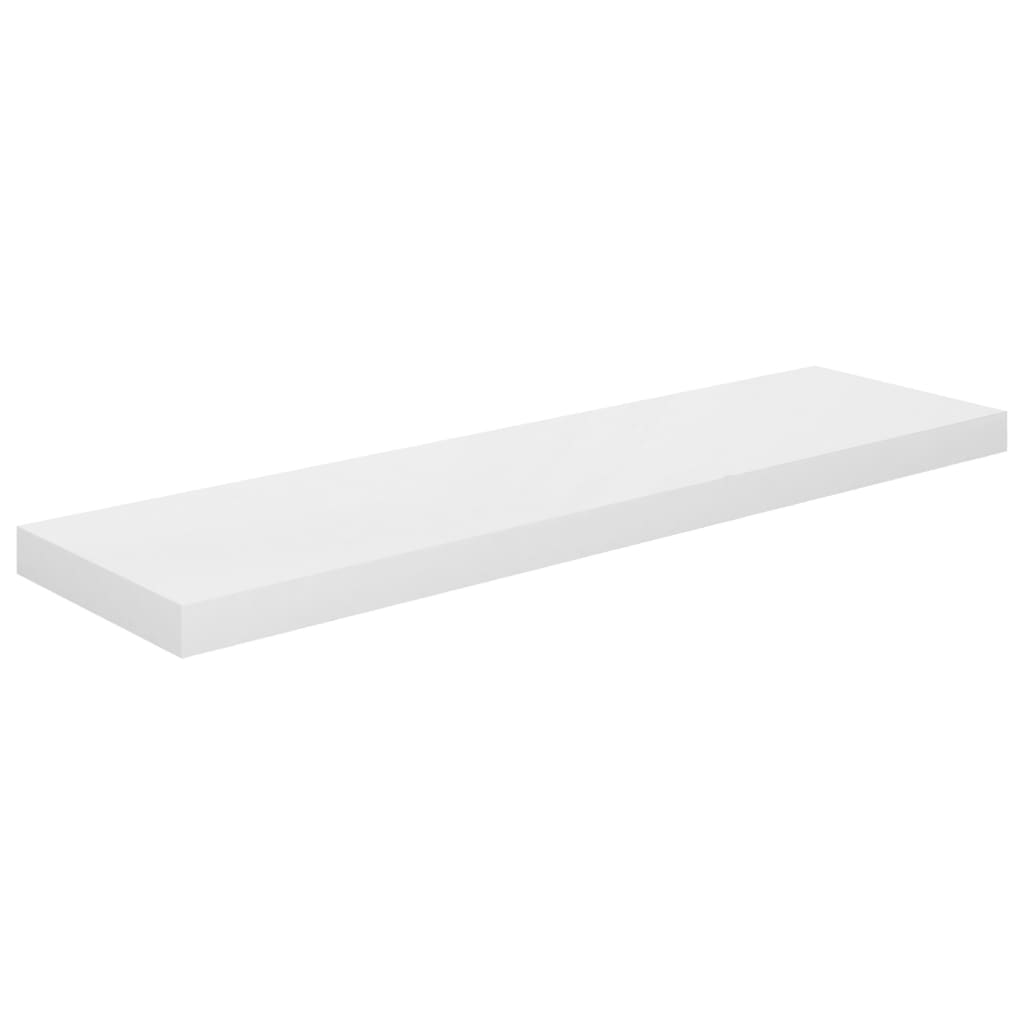 Rafturi De Perete, 4 Buc., Alb Extralucios, 90X23,5X3,8 Cm, Mdf Alb Foarte Lucios