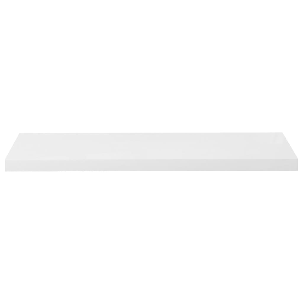 Rafturi De Perete, 4 Buc., Alb Extralucios, 90X23,5X3,8 Cm, Mdf Alb Foarte Lucios