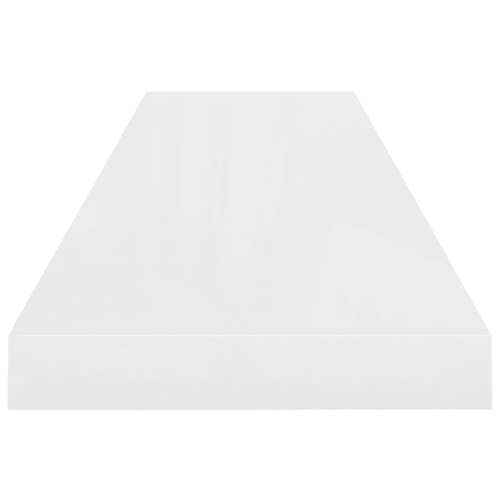 Rafturi De Perete, 4 Buc., Alb Extralucios, 90X23,5X3,8 Cm, Mdf Alb Foarte Lucios