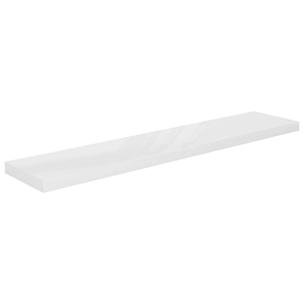 Raft De Perete Suspendat, Alb Extralucios, 120X23,5X3,8 Cm, Mdf Alb Foarte Lucios