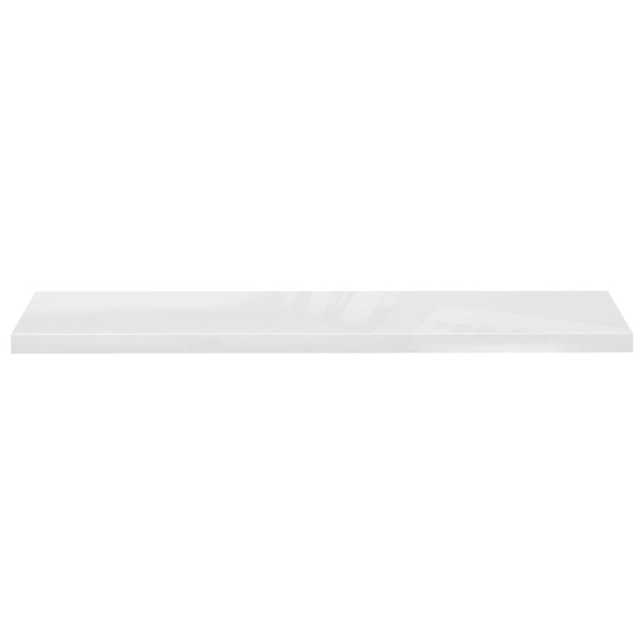 Rafturi De Perete, 2 Buc., Alb Extralucios, 120X23,5X3,8 Cm Mdf Alb Foarte Lucios