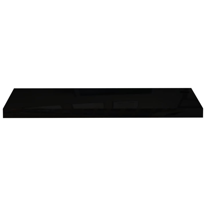 Rafturi De Perete, 4 Buc., Negru Extralucios 80X23,5X3,8 Cm Mdf Negru Foarte Lucios