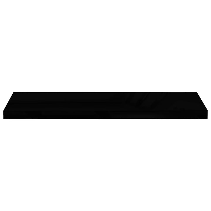 Rafturi De Perete, 2 Buc., Negru Extralucios 90X23,5X3,8 Cm Mdf Negru Foarte Lucios