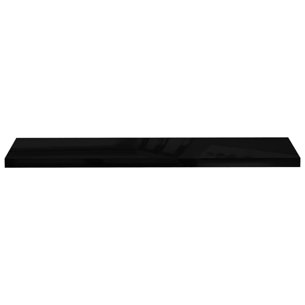 Raft Perete Suspendat, Negru Extralucios, 120X23,5X3,8 Cm, Mdf Negru Foarte Lucios