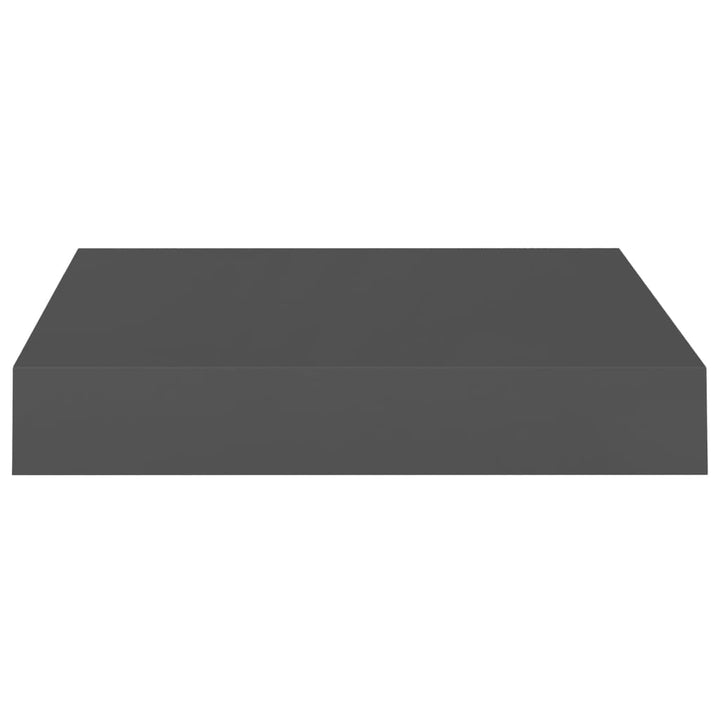 Rafturi De Perete, 4 Buc., Gri Extralucios, 23X23,5X3,8 Cm, Mdf Gri Foarte Lucios