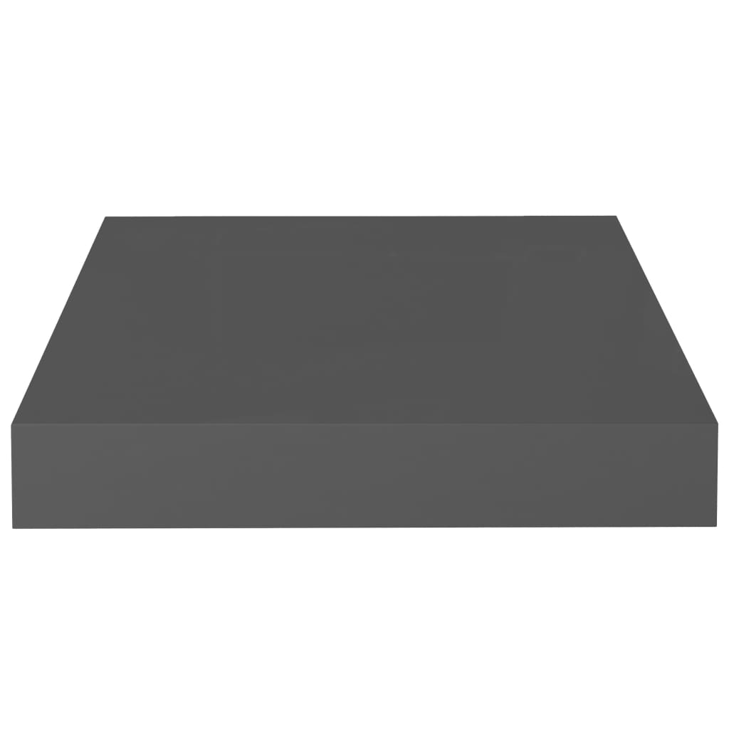 Rafturi De Perete, 4 Buc., Gri Extralucios, 23X23,5X3,8 Cm, Mdf Gri Foarte Lucios