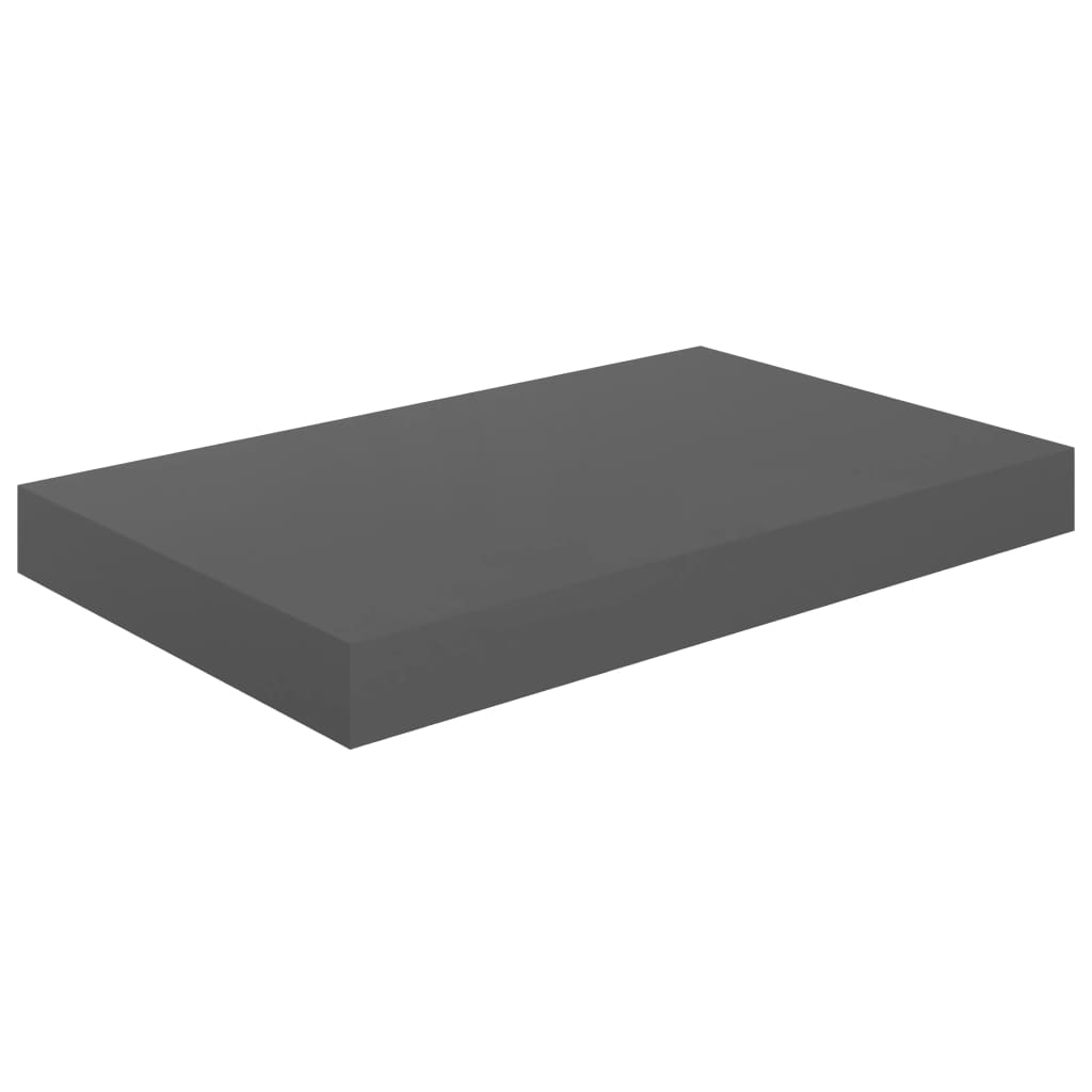 Rafturi De Perete, 4 Buc., Gri Extralucios, 40X23X3,8 Cm, Mdf Gri Foarte Lucios