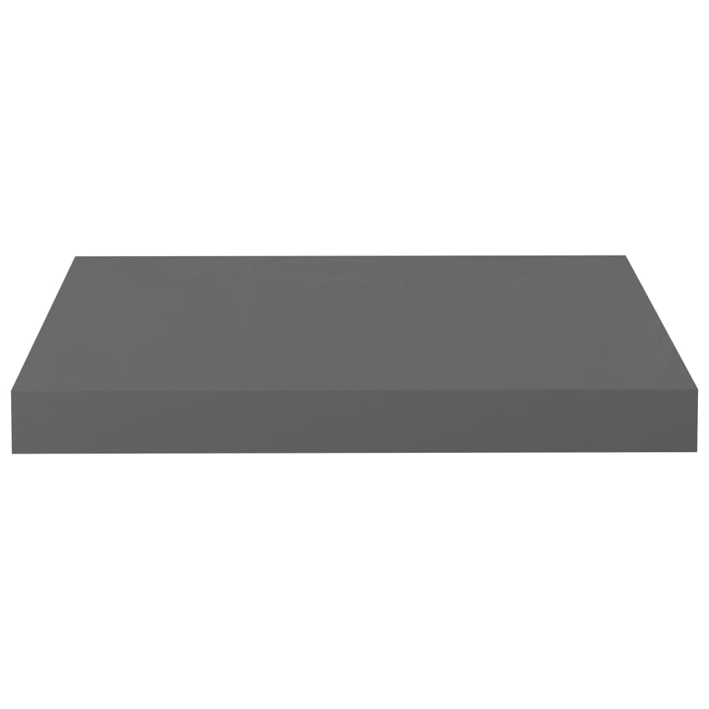 Rafturi De Perete, 4 Buc., Gri Extralucios, 40X23X3,8 Cm, Mdf Gri Foarte Lucios