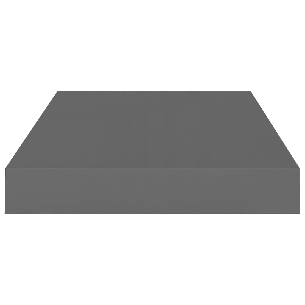 Rafturi De Perete, 4 Buc., Gri Extralucios, 40X23X3,8 Cm, Mdf Gri Foarte Lucios