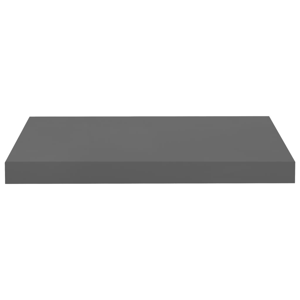 Raft De Perete Suspendat, Gri Extralucios, 50X23X3,8 Cm, Mdf Gri Foarte Lucios
