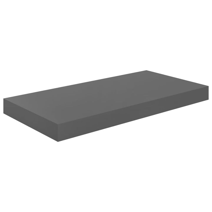 Rafturi De Perete, 4 Buc., Gri Extralucios, 50X23X3,8 Cm, Mdf Gri Foarte Lucios