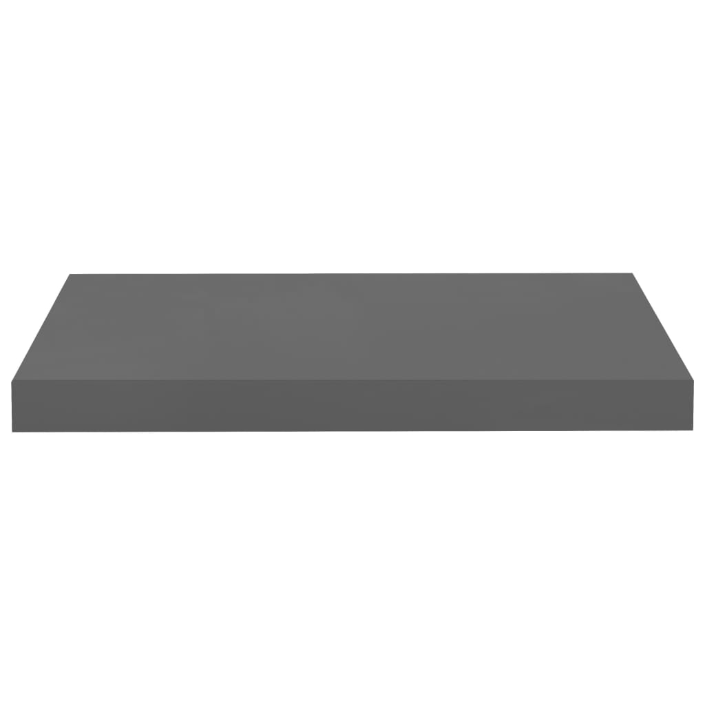 Rafturi De Perete, 4 Buc., Gri Extralucios, 50X23X3,8 Cm, Mdf Gri Foarte Lucios