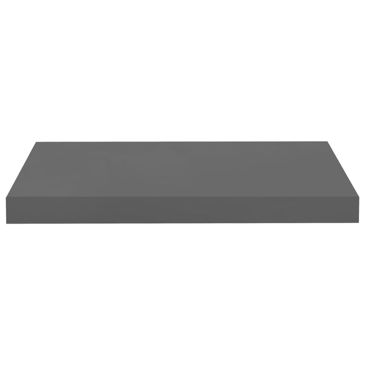 Rafturi De Perete, 4 Buc., Gri Extralucios, 50X23X3,8 Cm, Mdf Gri Foarte Lucios