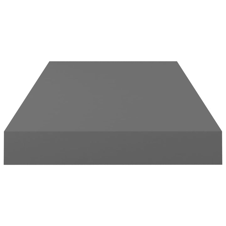 Rafturi De Perete, 4 Buc., Gri Extralucios, 50X23X3,8 Cm, Mdf Gri Foarte Lucios