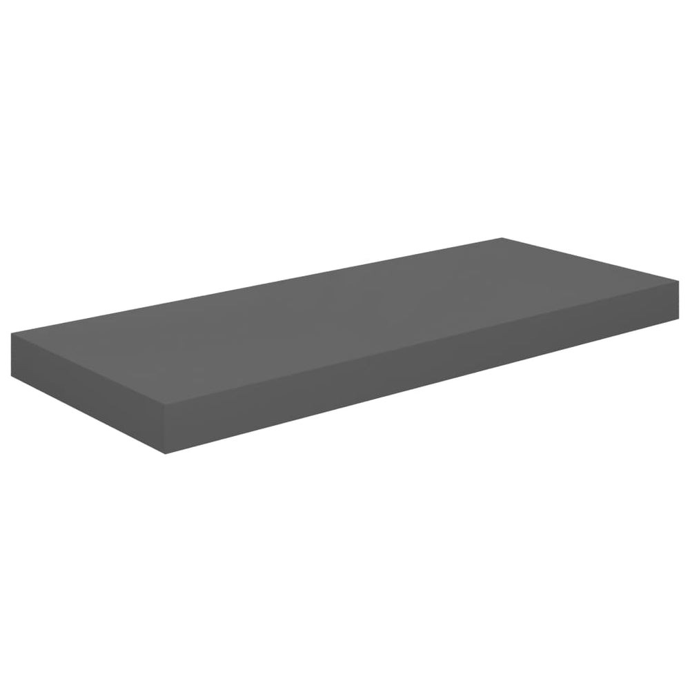 Raft De Perete Suspendat, Gri Extralucios, 60X23,5X3,8 Cm, Mdf Gri Foarte Lucios