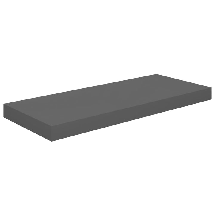 Raft De Perete Suspendat, Gri Extralucios, 60X23,5X3,8 Cm, Mdf Gri Foarte Lucios