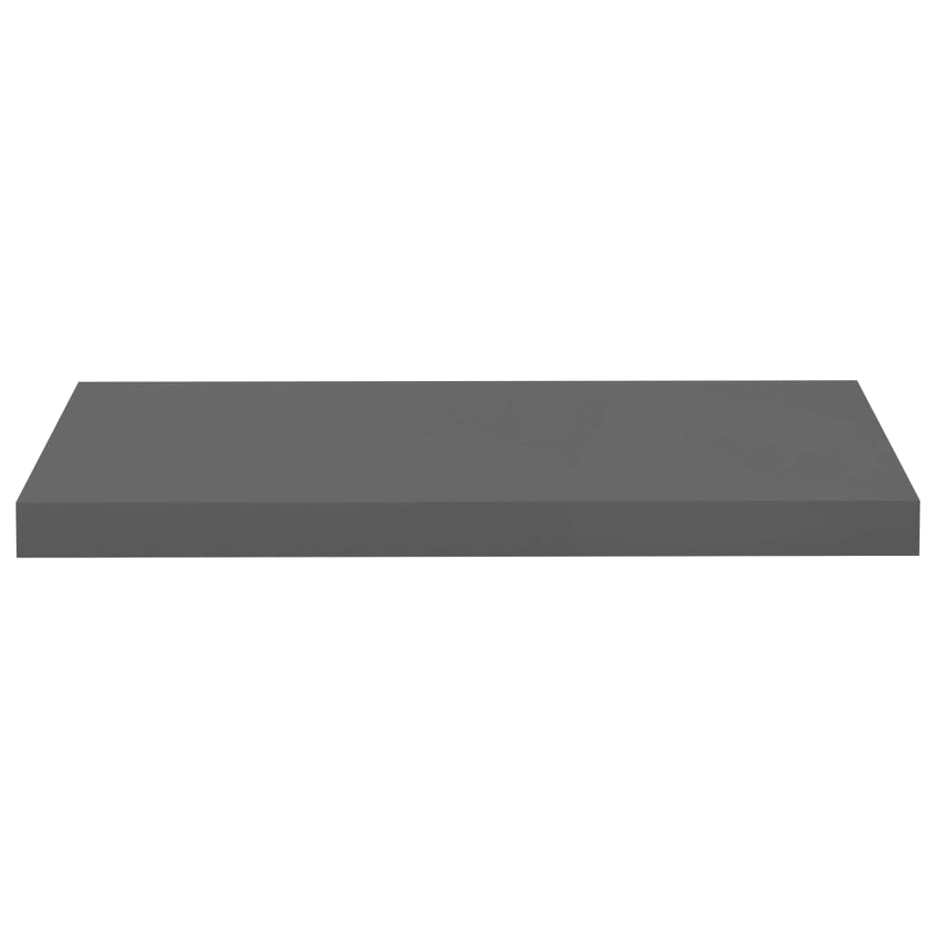 Raft De Perete Suspendat, Gri Extralucios, 60X23,5X3,8 Cm, Mdf Gri Foarte Lucios