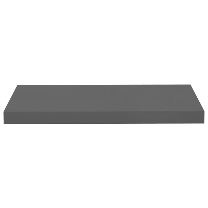 Rafturi De Perete, 2 Buc., Gri Extralucios, 60X23,5X3,8 Cm, Mdf Gri Foarte Lucios