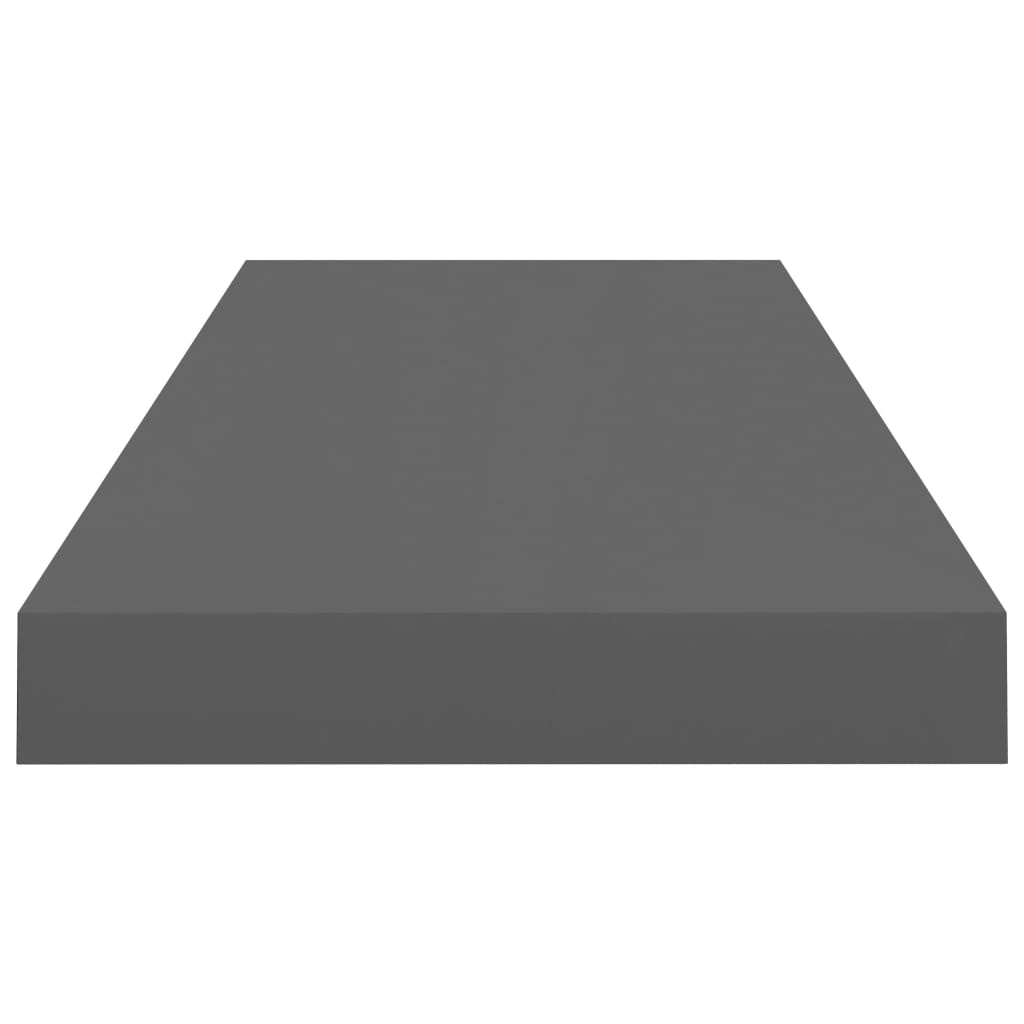 Rafturi De Perete, 2 Buc., Gri Extralucios, 60X23,5X3,8 Cm, Mdf Gri Foarte Lucios