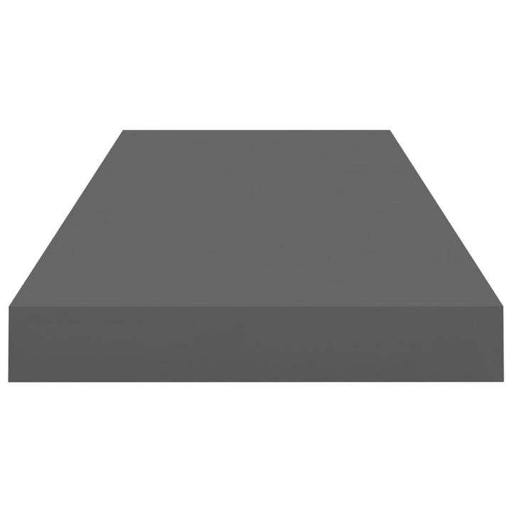 Rafturi De Perete, 2 Buc., Gri Extralucios, 60X23,5X3,8 Cm, Mdf Gri Foarte Lucios