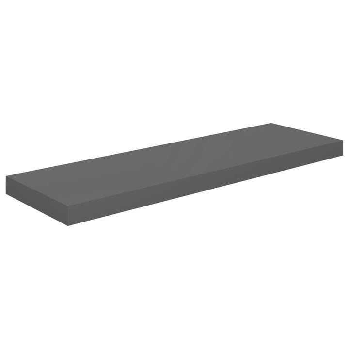 Rafturi De Perete, 2 Buc., Gri Extralucios, 80X23,5X3,8 Cm, Mdf Gri Foarte Lucios