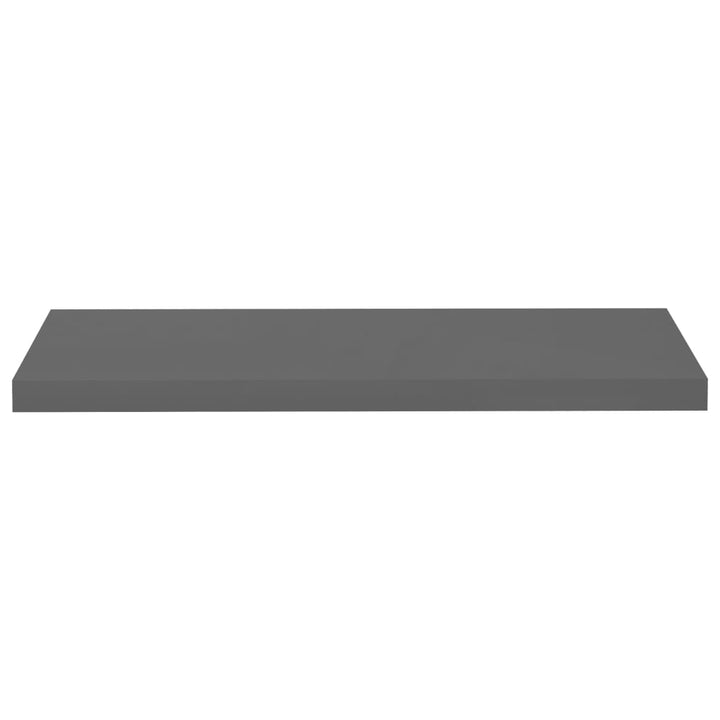 Rafturi De Perete, 2 Buc., Gri Extralucios, 80X23,5X3,8 Cm, Mdf Gri Foarte Lucios