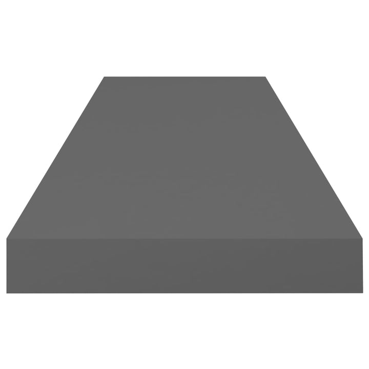 Rafturi De Perete, 4 Buc., Gri Extralucios, 80X23,5X3,8 Cm, Mdf Gri Foarte Lucios