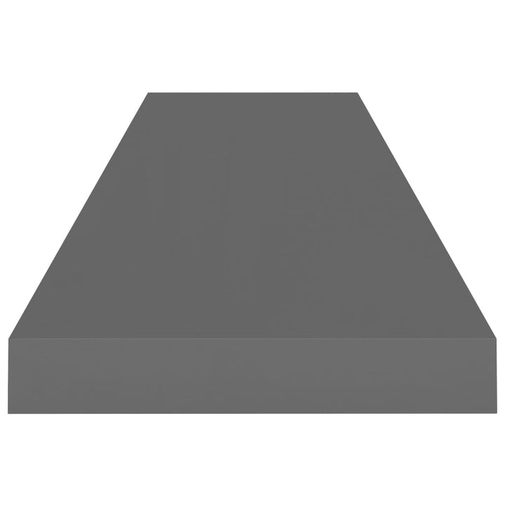 Raft De Perete Suspendat, Gri Extralucios, 90X23,5X3,8 Cm, Mdf Gri Foarte Lucios