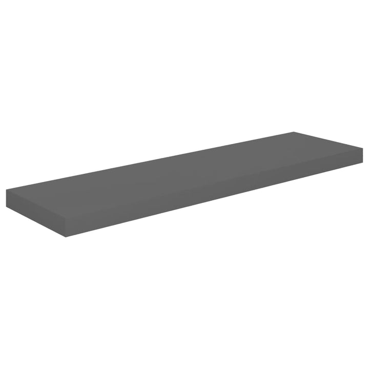 Rafturi De Perete, 2 Buc., Gri Extralucios, 90X23,5X3,8 Cm, Mdf Gri Foarte Lucios