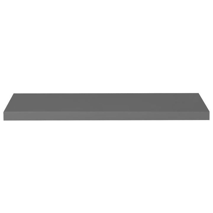 Rafturi De Perete, 2 Buc., Gri Extralucios, 90X23,5X3,8 Cm, Mdf Gri Foarte Lucios
