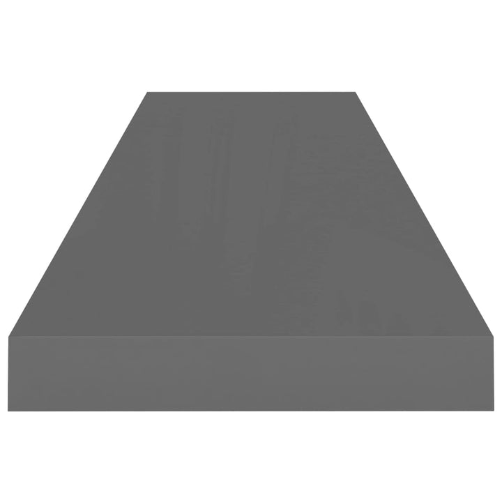 Rafturi De Perete, 2 Buc., Gri Extralucios, 90X23,5X3,8 Cm, Mdf Gri Foarte Lucios